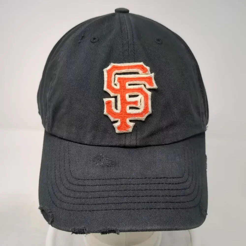'47 San Francisco Giants MLB Black Baseball Cap XL Distressed SF Logo 1958 Back